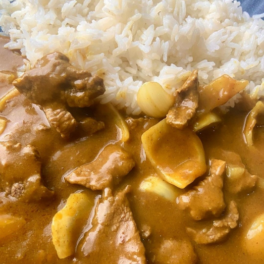 Chinese Beef Steak Curry. Fried Rice