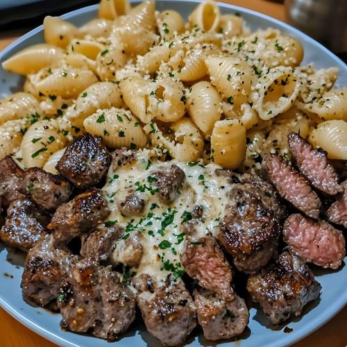 Peppered Brisket Tater Tot Potato Balls & Pepper Sauce Drizzle Snack Pot