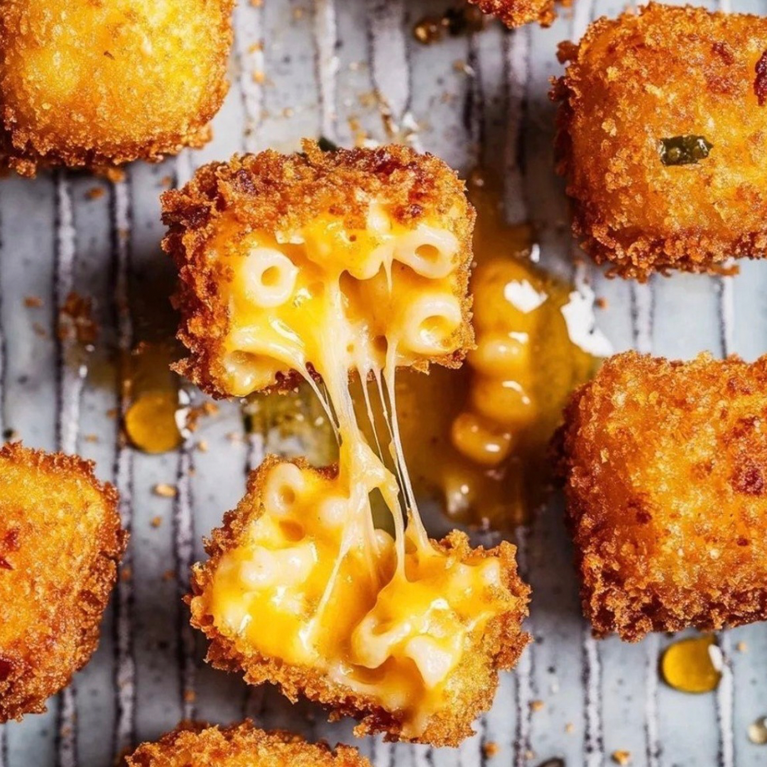 French Onion Mac & Cheese Bites. Spicy Tomato Sauce (Side). Parmesan