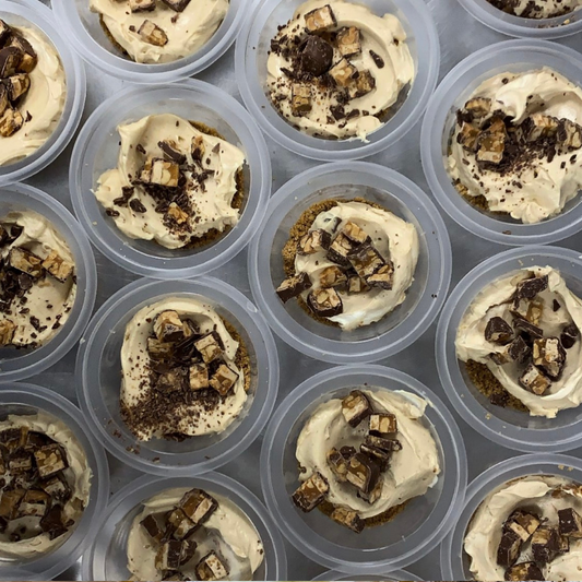 Snickers & Peanut Butter Cheesecake Pot