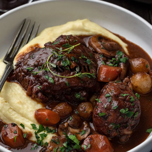 Coq Au Vin. Mash. Roast Veg. Jus (L)